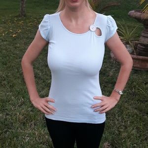 Baby blue basic T-shirt shirt